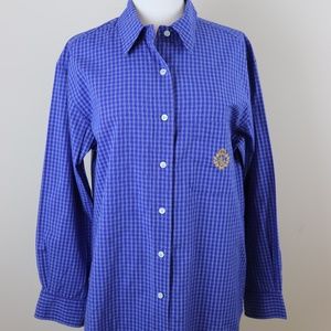 Lauren Ralph Lauren Blue Plaid LS Shirt Size 12